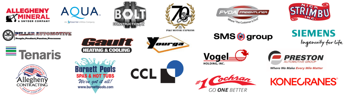 Logos of Platinum level sponsors for the 2025 Job Fair on a white background